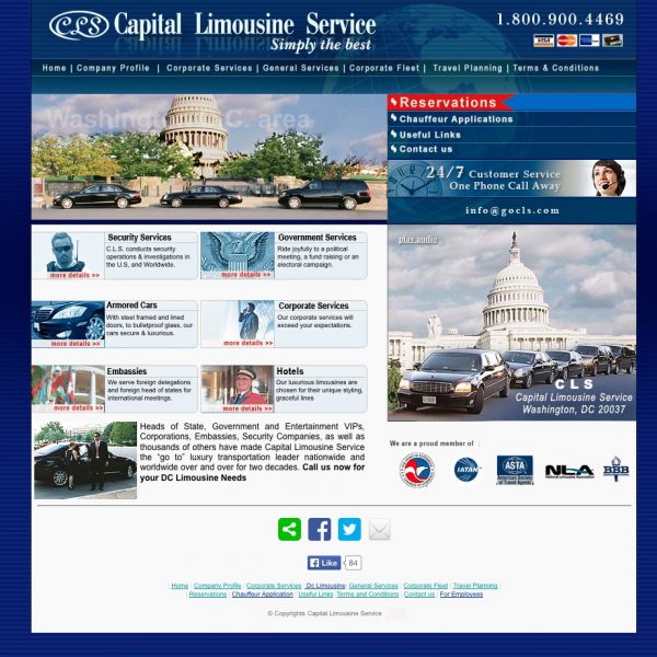 Capital Limousine Services Website Design